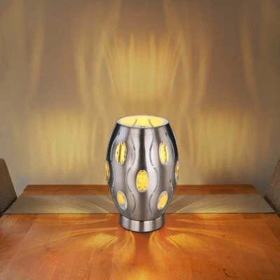 Luce da Tavolo Lampada Comodino Dekorstanzungen Cristalli Trasparente Bianco E27 - Immagine 1 di 3