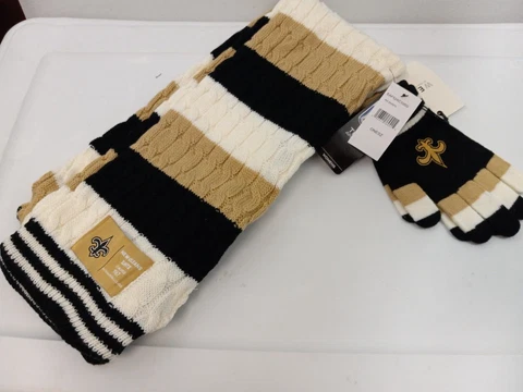 New Orleans Saints Scarf & Go Saints Gloves Set WEAR BY ERIN ANDREWS NWT NFL Cover