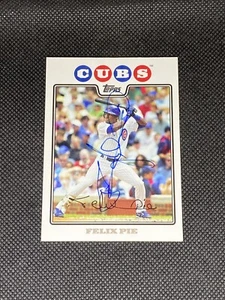 Tarjeta Topps 2008 firmada por Felix Pie Chicago Cubs #6 ~ certificado de autenticidad - Imagen 1 de 3