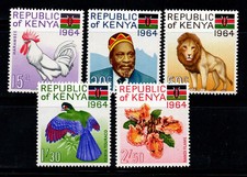 Kenya 1964 Mi. 15-19 Nuovo ** 100% Repubblica, fauna, animali