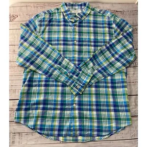 Crown & Ivy Button Up Shirt Men XL Plaid Collar Long Sleeves Pocket Cotton Blend - Picture 1 of 10
