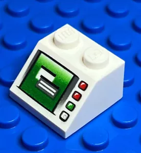 LEGO Computer Screen White 2x2 Brick Decorated Minifigure Printed Slope USED - Picture 1 of 2