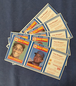 1987 Burger King All-Pro Partial Set Lot 5 Panels 10 cards EX-NM