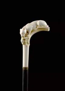 Wooden walking stick hand carved animals handmade wooden walking cane - Picture 1 of 3