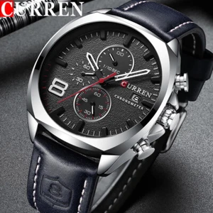 CURREN Uhr Herren Wasserdicht Chronograph Sport Militär Herren Luxus Armbanduhr - Bild 1 von 16