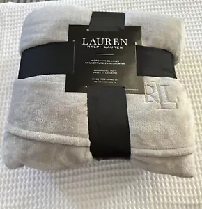 Ralph Lauren klassische Micromink Decke King grau 108" x 90" luxuriös weich - Bild 1 von 3