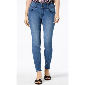 Thalia Sodi Damen Kunstperlen Knöchel Stretch Mid Rise Skinny Jeans Gr. 12 - Bild 1 von 12