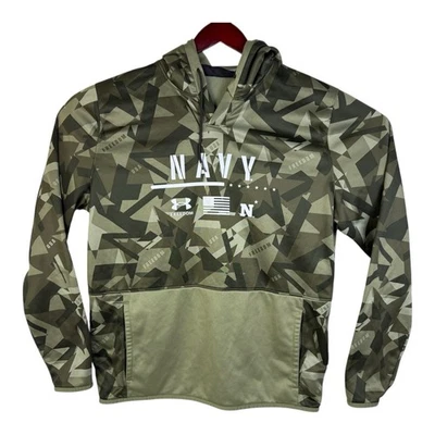 Under Armour Sudadera con Capucha Para Hombres Grande Verde Camuflaje Pullover Sudadera EE. UU. Azul Marino Vellón Foto 1 de 4