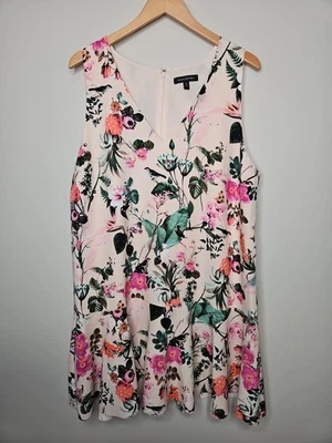 Vestido Banana Republic 18 pétalas rosa floral pássaro borboleta CottageCore fada boho - Imagem 1 de 4
