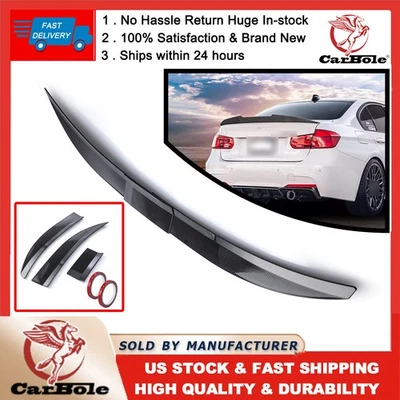 Universal Rear Trunk Spoiler Lip Roof Tail Wing Black For Car Sedan Adjustable - Image 1 of 4