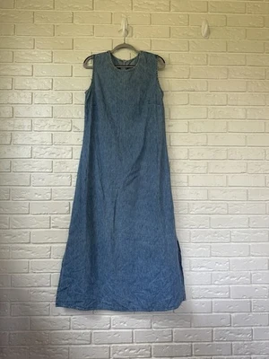 VTG Studio Ease Women’s Denim Dress SZ 12 Maxi Sleeveless 90s Y2K Cottage Modest - Image 1 of 4