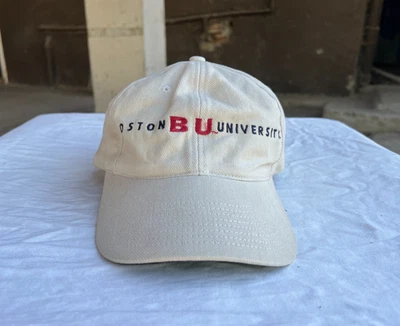BOSTON UNIVERSITY Tan Color Baseball Cap Hat Adj. Mens Size Cotton - Image 1 of 4