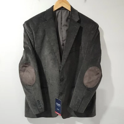 NWT Chaps Corduroy Sport Coat Blazer Jacket Elbow Patches Mens 42R Casual Work - Image 1 of 4
