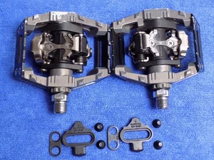 SHIMANO DX SPD CLIPLESS PLATFORM PEDALS PD-M646 BMX W/NEW SM-SH51 CLEATS JAPAN - Picture 1 of 11