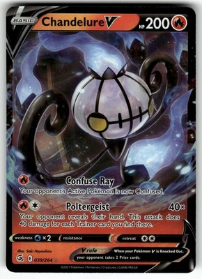 Chandelure V Ultra Rare SWSH08: Fusion Strike 039/264 NM - Image 1 of 2