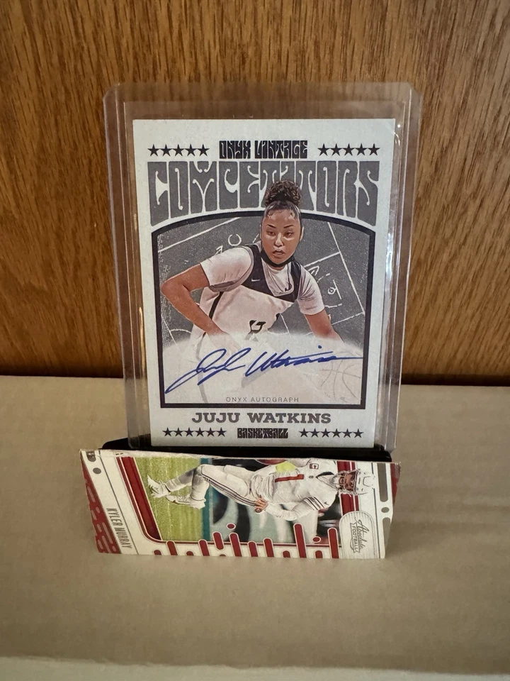 2023 Onyx Vintage Juju Watkins Competitors On Card Blue Ink Auto Autograph USC - Image 1 of 2