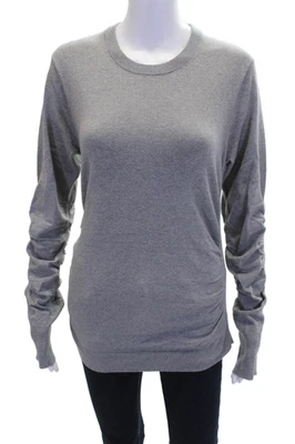 Suéter Pullover Top Gris Montura Mujer Mezcla Seda Acanalado Manga Larga Talla L Foto 1 de 4