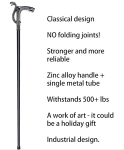 Metal Walking Cane - Heavy Duty 500+ lbs Capacity, Ornate BRAND NEW - Picture 1 of 4