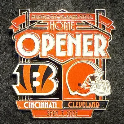 Cleveland Browns vs Cincinnati Bengals Gameday Pin 2025 Home Opener NFL Football - Image 1 of 4