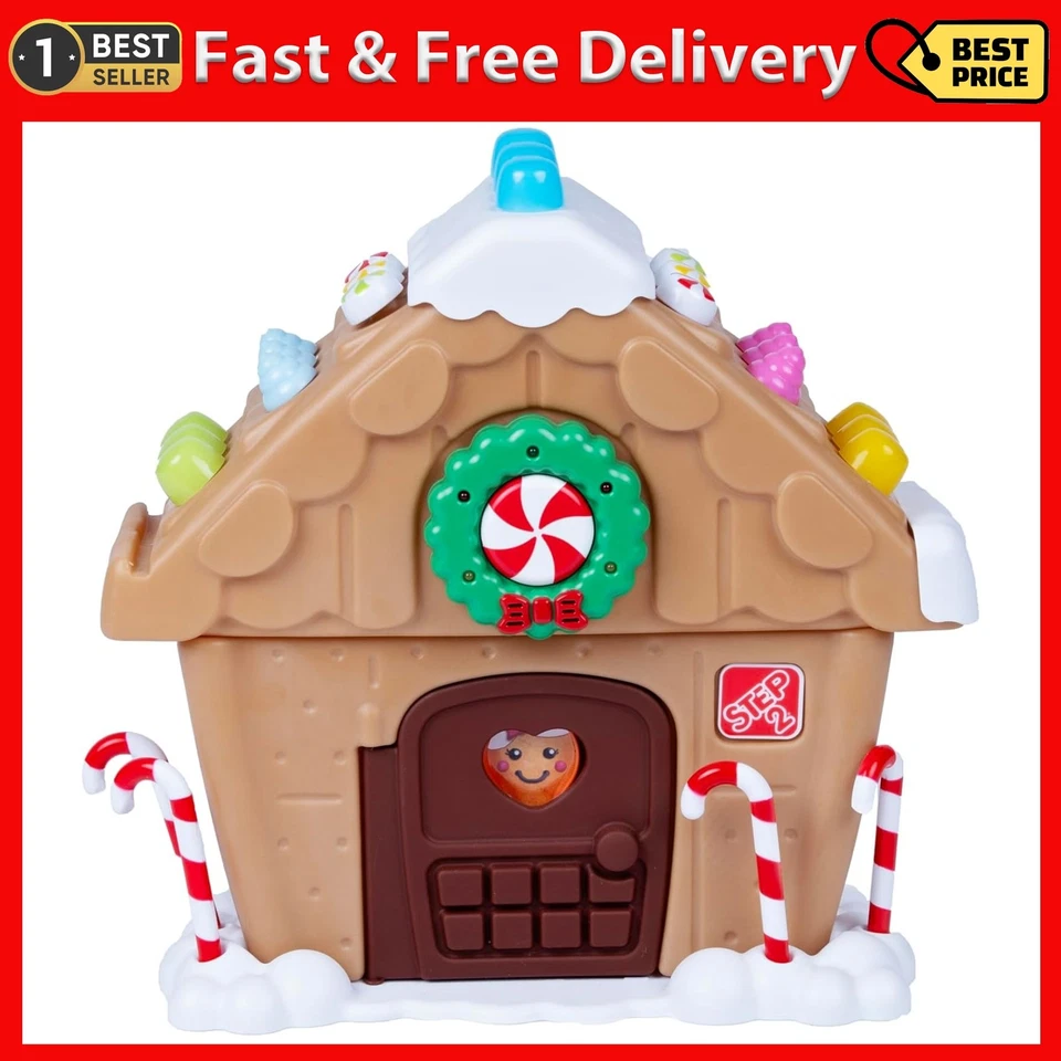 Step2 My First Gingerbread House Interactive Holiday Toy Lights Up & Plays Music
