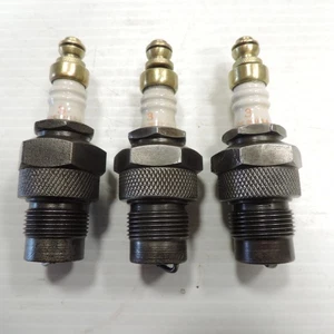 Vintage Champion 3 Brass Top Spark Plugs Pre-War Flathead Ford Hot Rod / Rat Rod - Picture 1 of 8