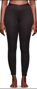 Skims schwarz Baumwolle Ripp Thermo Leggings Gr. M Ruß Stretch Loungewear - Bild 1 von 9