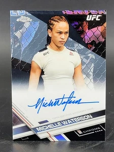 2017 Topps Chrome UFC Fighter Autographs Black Refractors Michelle Waterson 1/10 - Picture 1 of 2