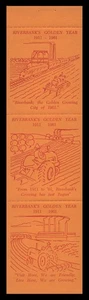 1961, RIVERBANK, CALIFORNIA'S GOLDEN YEAR BKLET PANE - RED ON ORANGE, SHINY GUM - Picture 1 of 2