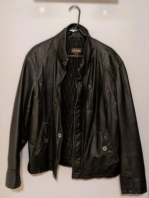 Jaqueta masculina de couro genuíno preta Danier tamanho GG - Imagem 1 de 2