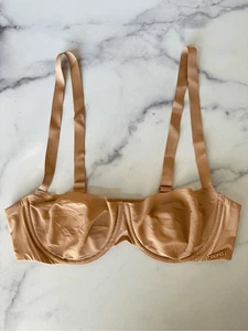 Skims 36A tan clay semi sheer Unpadded balconette bra unlined intimates no show - Picture 1 of 5