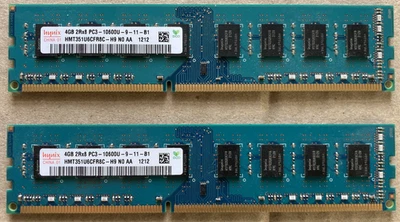 Hynix 8GB (4GB x2) 2Rx8 DDR3 PC3-10600U UDIMM RAM Kit - Image 1 of 3