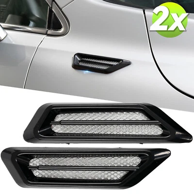 Car Air Flow Fender Side Hood Mesh Vent Decoration Cover Sticker Fake Holes - Image 1 of 4