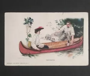 Howard Chandler Christy Picknick Boot Buch Valentinstag Postkarte 1908 Brutto DB - Bild 1 von 6