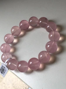 Bracciale Bracciale Bracciale Pietra Preziosa Cristallo Rosa Naturale 16,5 mm Gioielli Madagascar - Foto 1 di 2