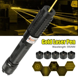 5mW Power 591nm Golden Yellow Laser Pointer Pen SOS Wicked Lasers+5X Caps - Picture 1 of 17