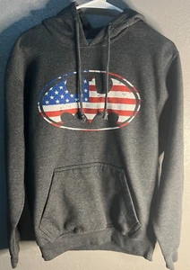 Six Flags Batman DC American Flag Hoodie Size Medium - Picture 1 of 7