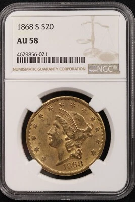 NGC 1868-S Gold Liberty Double Eagle $20 AU58 #4629856-021 - Image 1 of 4