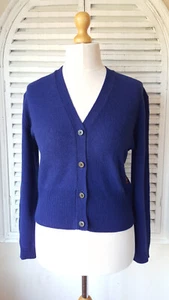 Paul Smith Mainline Women's Cropped 100% Cashmere Purple V-Neck Cardigan (L) - Picture 1 of 15