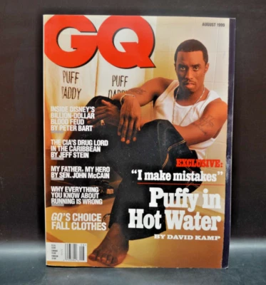 GQ Magazine Gentleman's Quarterly Aug 1999 Puff Daddy P Diddy - MINT➗ - Image 1 of 3