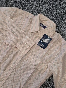 Camisa a Cuadros a Presión Perla Occidental Pequeña L/S Levis Años 80 De Colección Hecha en EE. UU. - Imagen 1 de 9