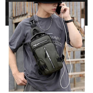Men's multifunctional DIY waterproof backpack with diagonal span shoulder bag - Picture 1 of 16