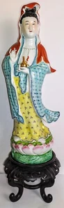 CHINESISCHES PORZELLAN QUAN YIN buddhistische GÖTTIN DER BARMHERZIGKEIT 17 Zoll FIGUR, fast neuwertig - Bild 1 von 11