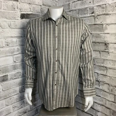 Etro Milano Casual Button Down Shirt Mens EU 41 US L Black Geometric Check - Image 1 of 4