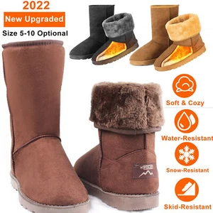 5-10 US Size Winter Boots Women's Faux Fur Suede Mid Calf Warm Snow Fashion Boot - Picture 1 of 16