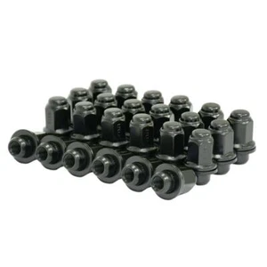24 Black Shank Lug Nuts 12x1.5mm Tacoma 4Runner GX460 Factory Style 13/16" Hex - Picture 1 of 3