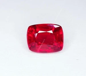 Natural Red Ruby 3.72 Ct Loose Gemstone Certified Unheated Cushion Cut Ruby Gem - Picture 1 of 11