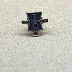 Tandy Corporation 10K gold pin with ruby gemstone, service award pin, gold ruby - Picture 1 of 5