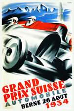 Car Grand Prix Switzerland 1934 Race Vintage Poster FREE SH Shipped rolled up