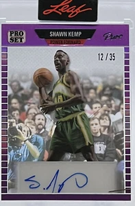 💥SHAWN KEMP AUTOGRAPH💥2023 LEAF PRO SET PURE PURPLE AUTO💥LE #12/35🔥🔥🔥 - Picture 1 of 3
