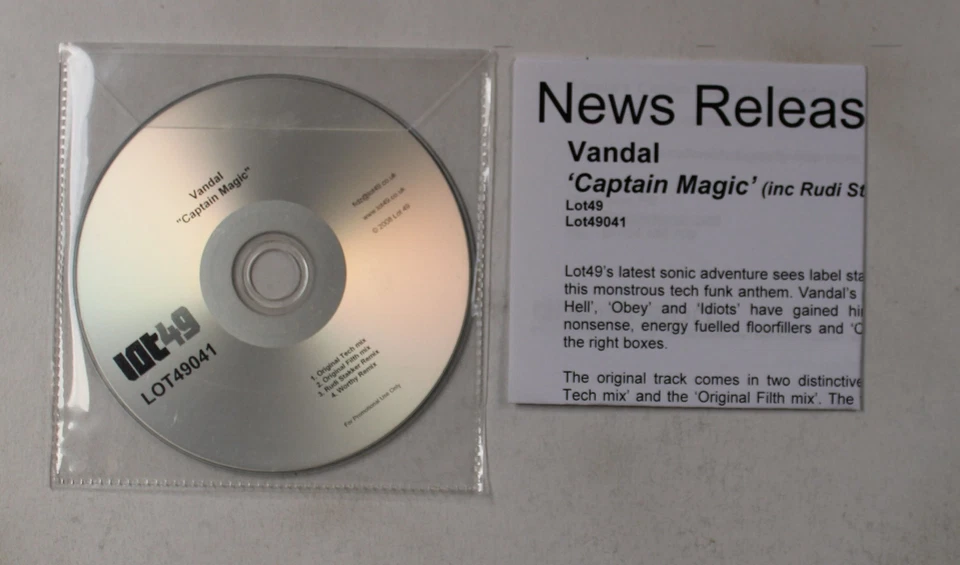 Vandal Captain Magic UK Adv CDR Single 2008 + Insert Tech House - Bild 1 von 1
